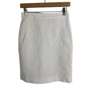 Banana Republic Factory Textured Pencil Skirt White Size 0
